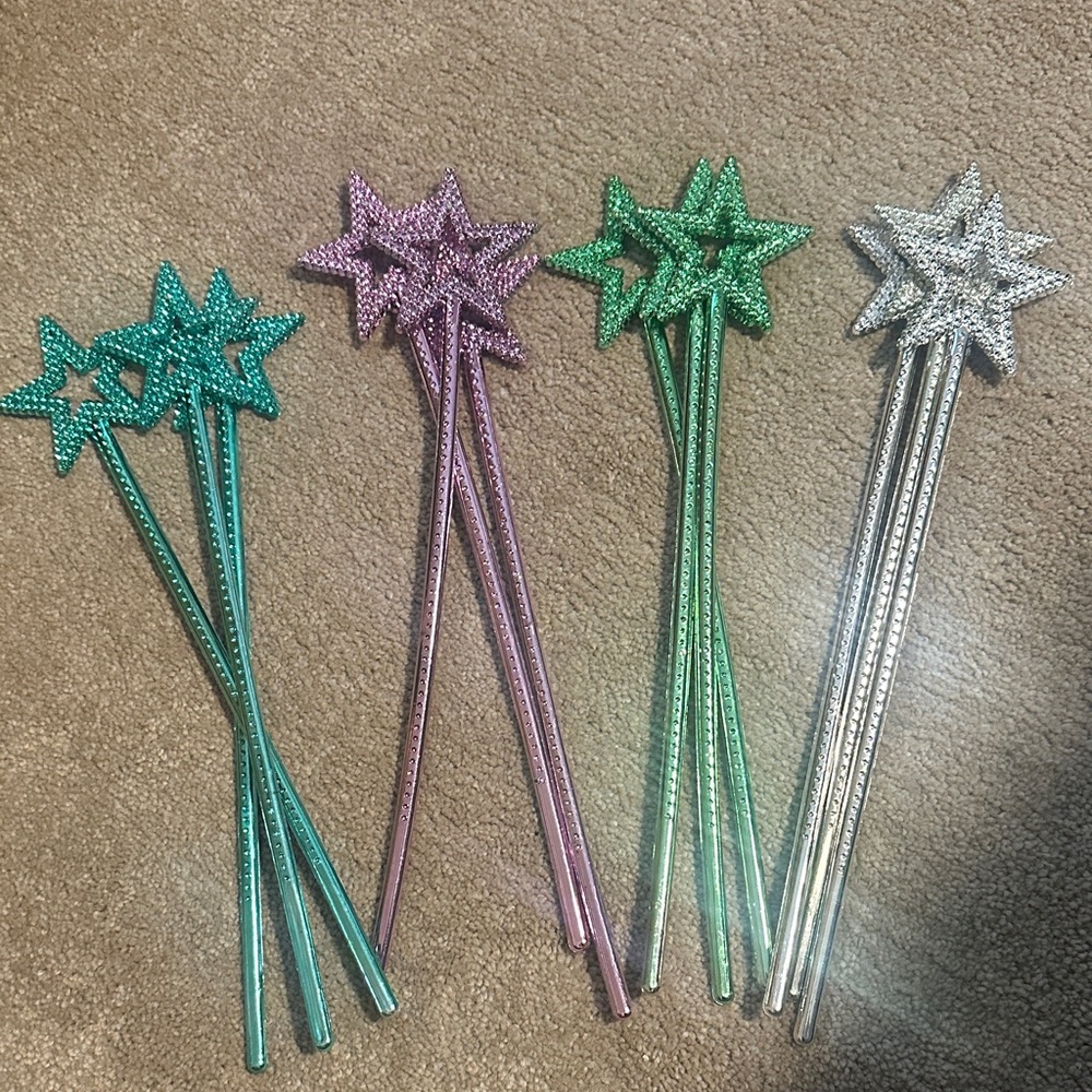 Sparkling Star Wand Set - Green, Purple, blue, Silver